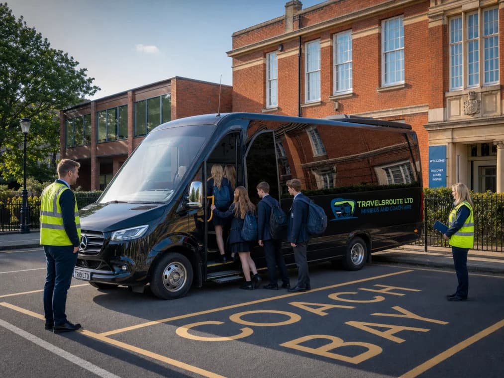Minibus used for an organised London school visit